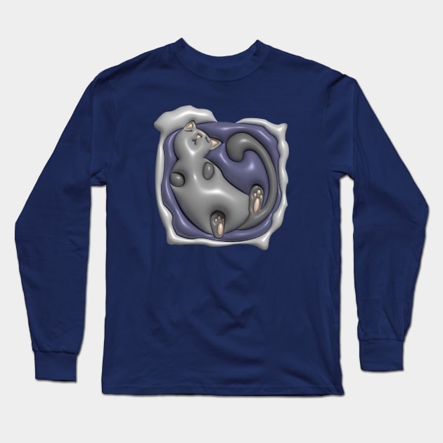 Cat Belly Up Long Sleeve T-Shirt by TheNewMoon